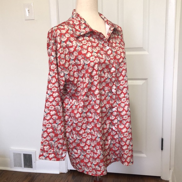 RIHOAS Womens Buttoned Down Long Sleeves Print Blouse - Size Medium - Picture 5 of 7